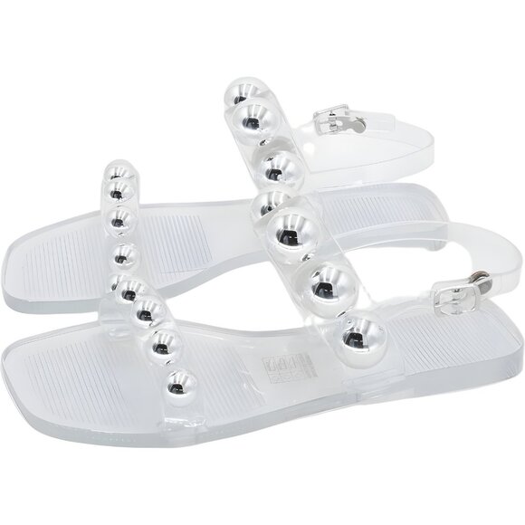 Jeffrey Campbell Gum-Drop Jelly Sandals Clear Beaded Strappy Women's US 8 - Picture 2 of 6